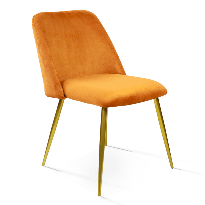 MC-2107 Эргономичный домашний обеденный стул с позолоченными металлическими ножками
