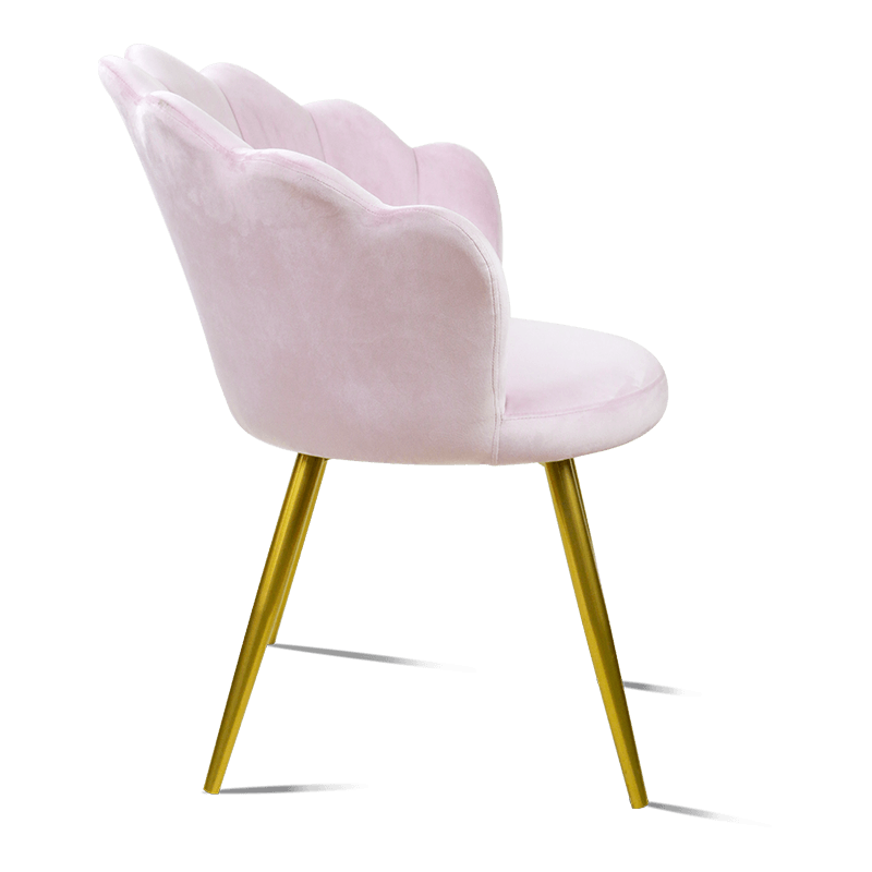 MC-2105 Домашний обеденный стул из бархатной ткани в форме розовой раковины